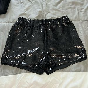 Sequin black shorts